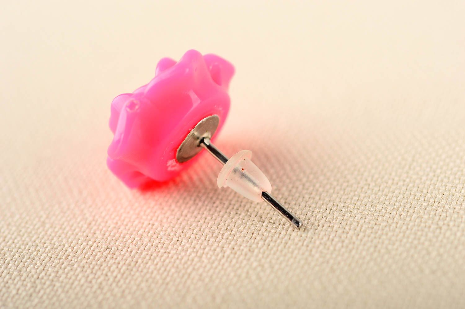 Красивые серьги хэнд мэйд розовые серьги бижутерия украшение из пластика фото 5