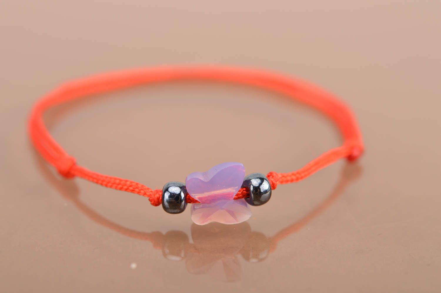 Bracelet with beads silk thread bracelet handmade accessory for women photo 2