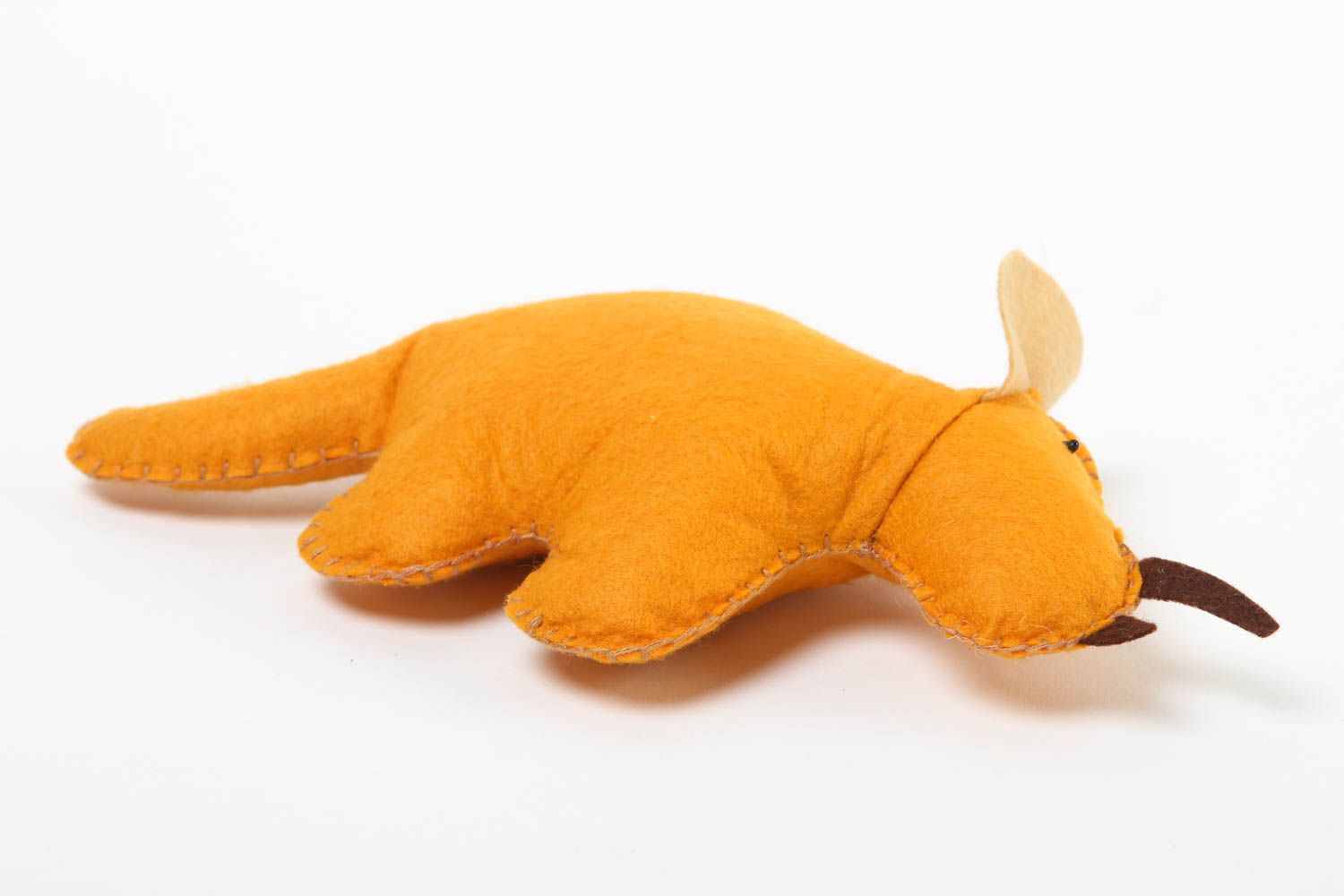 Peluche dinosaure faite main Jouet feutrine orange petit Cadeau pour enfant photo 3
