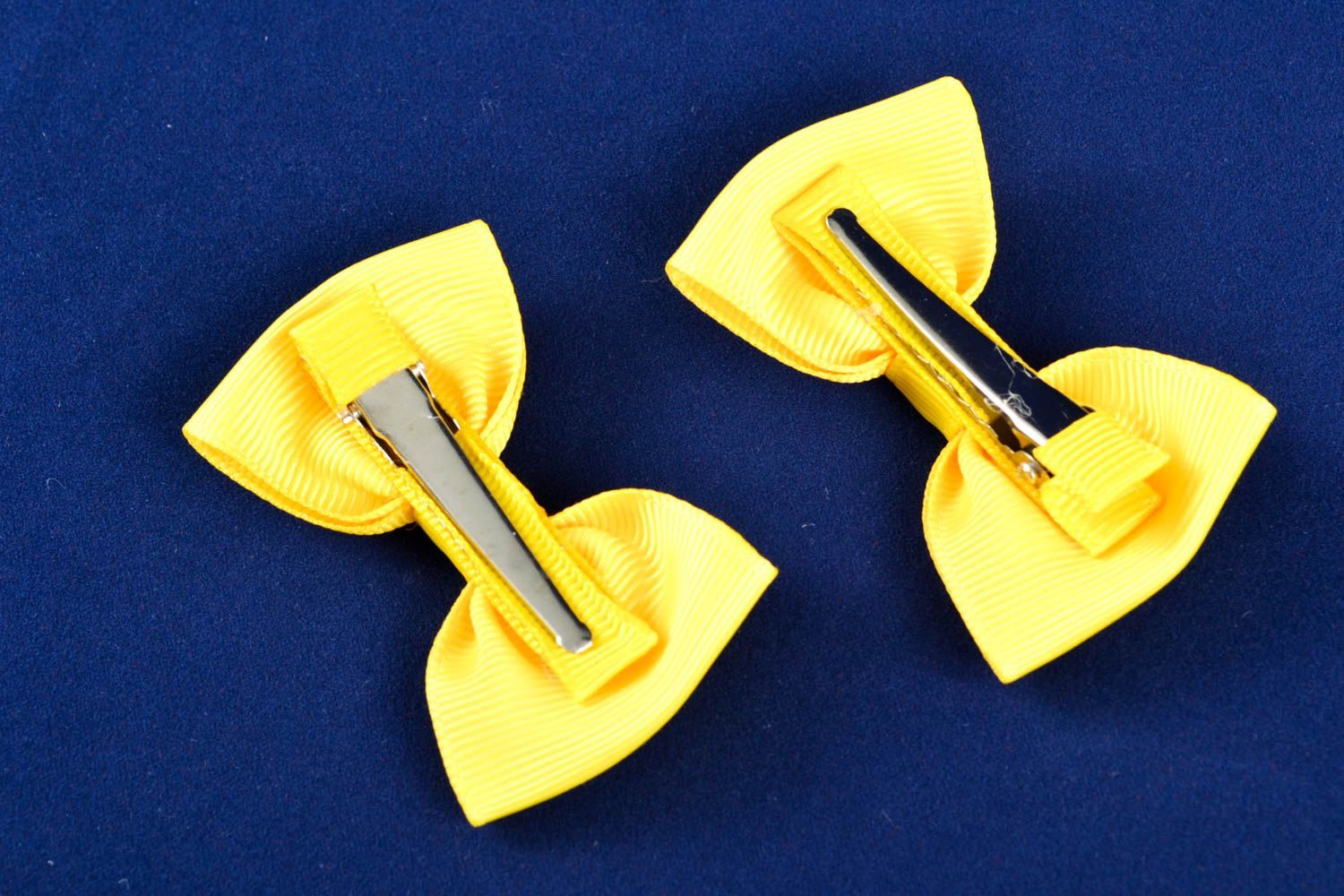 Accessoire pour cheveux fait main barrettes cheveux jaune Déco cheveux photo 4