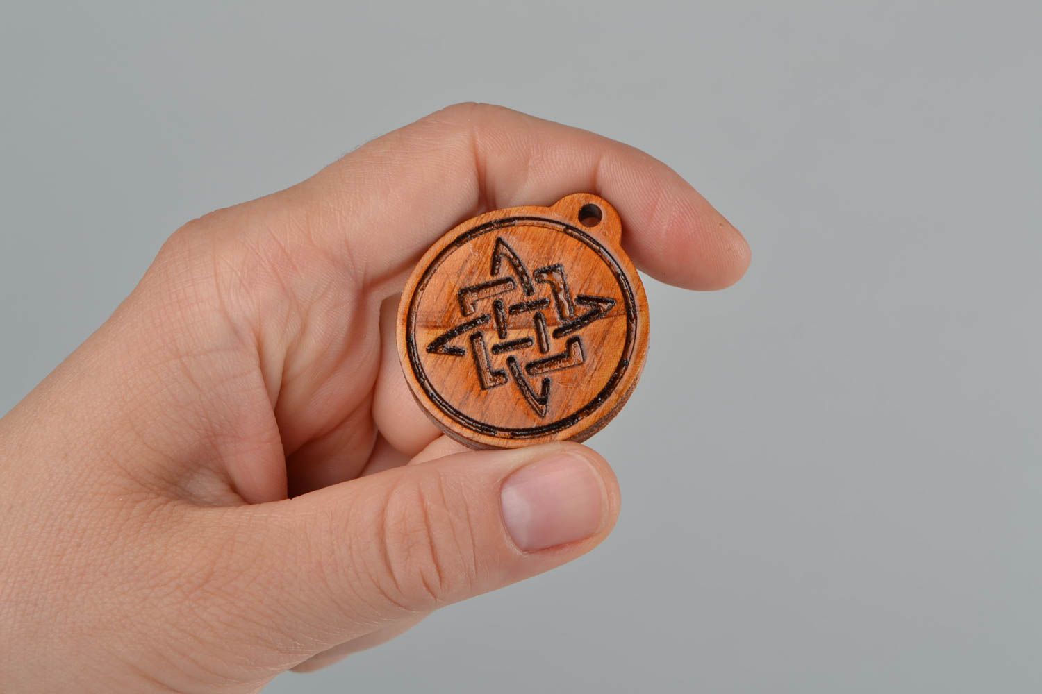 Slavic pendant amulet made of wood handmade pectoral talisman Lada Star photo 2