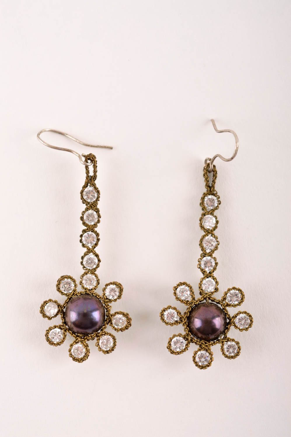 Handmade metal jewelry set metal earrings pendant necklace fashion trends photo 3