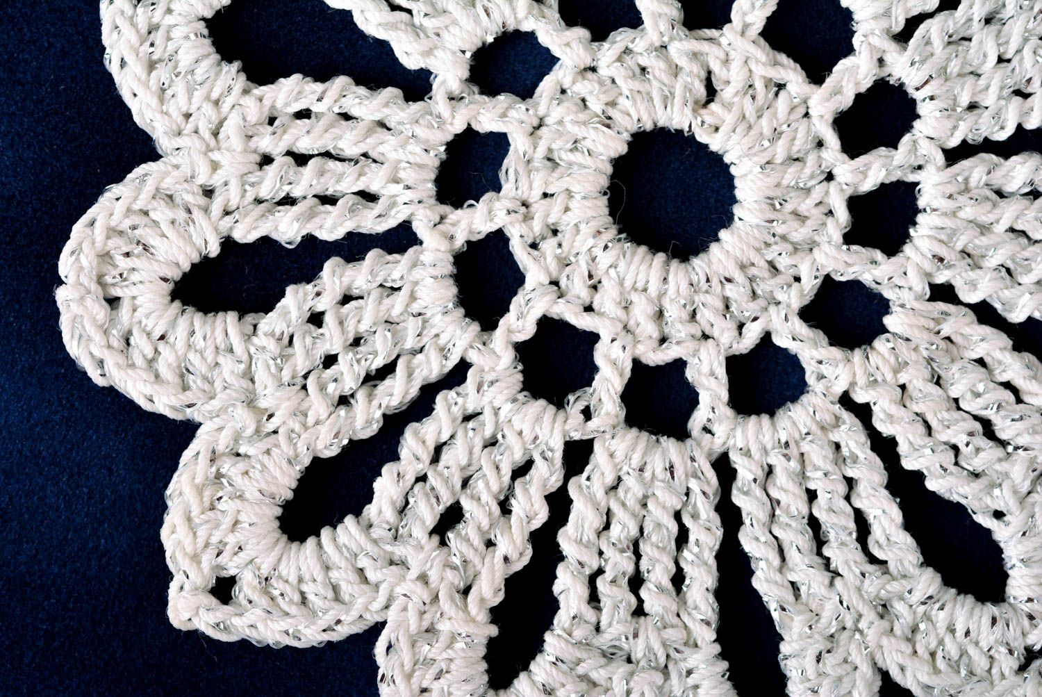 Unusual handmade crochet wall hanging snowflake room decor ideas small gifts photo 4