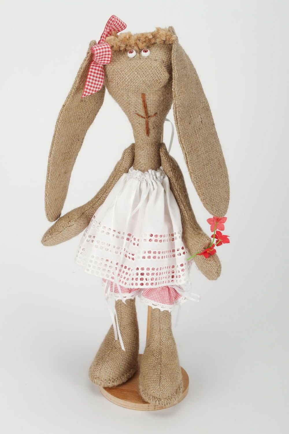 Soft toy on a wooden stand Bunny photo 4
