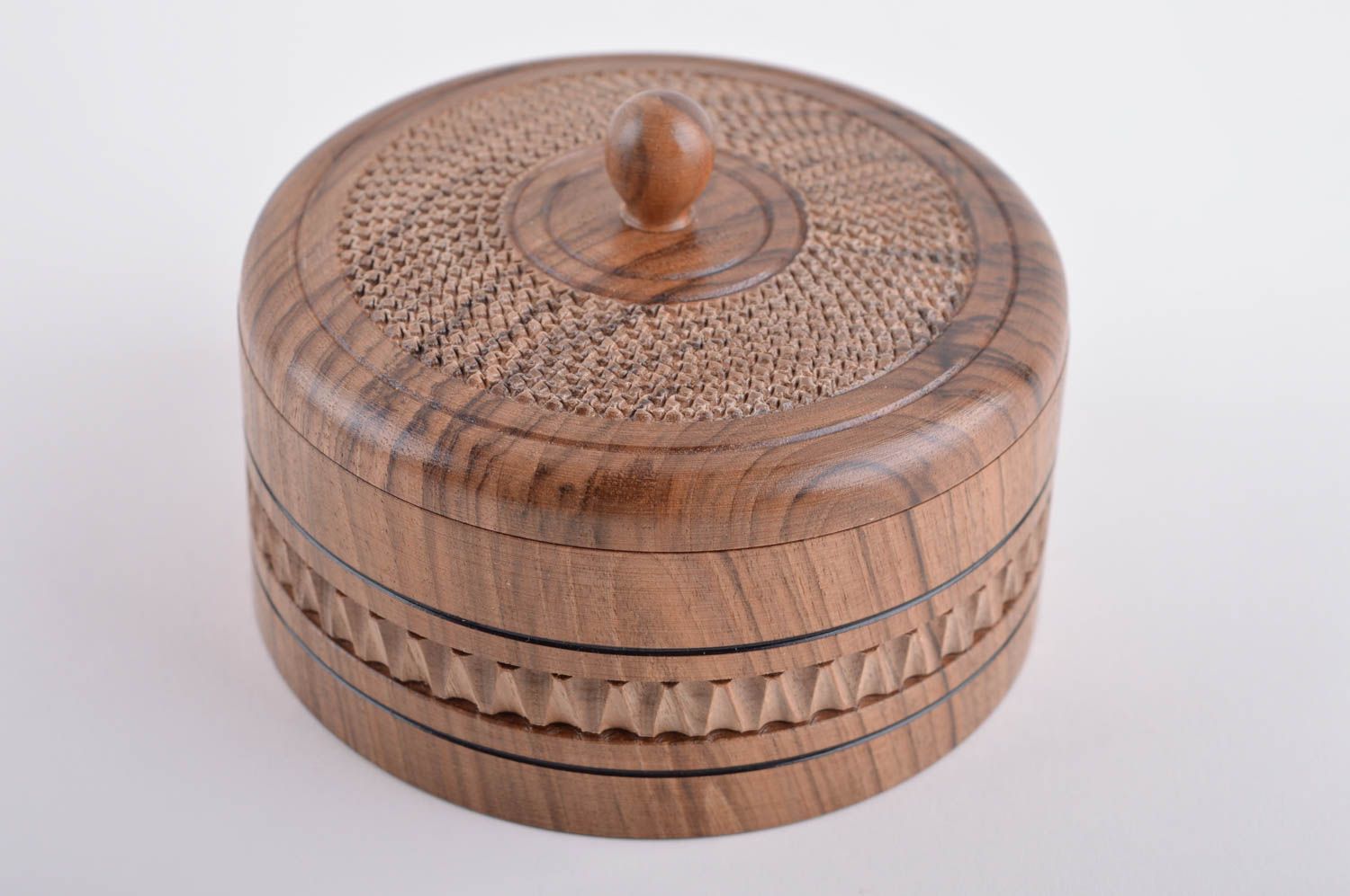 Beautiful handmade wooden box round jewelry box design gift ideas for girls photo 2