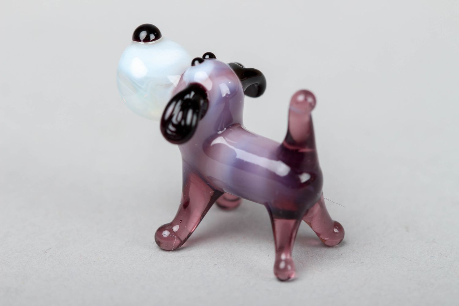 Lampwork glass statuette of dog photo 2
