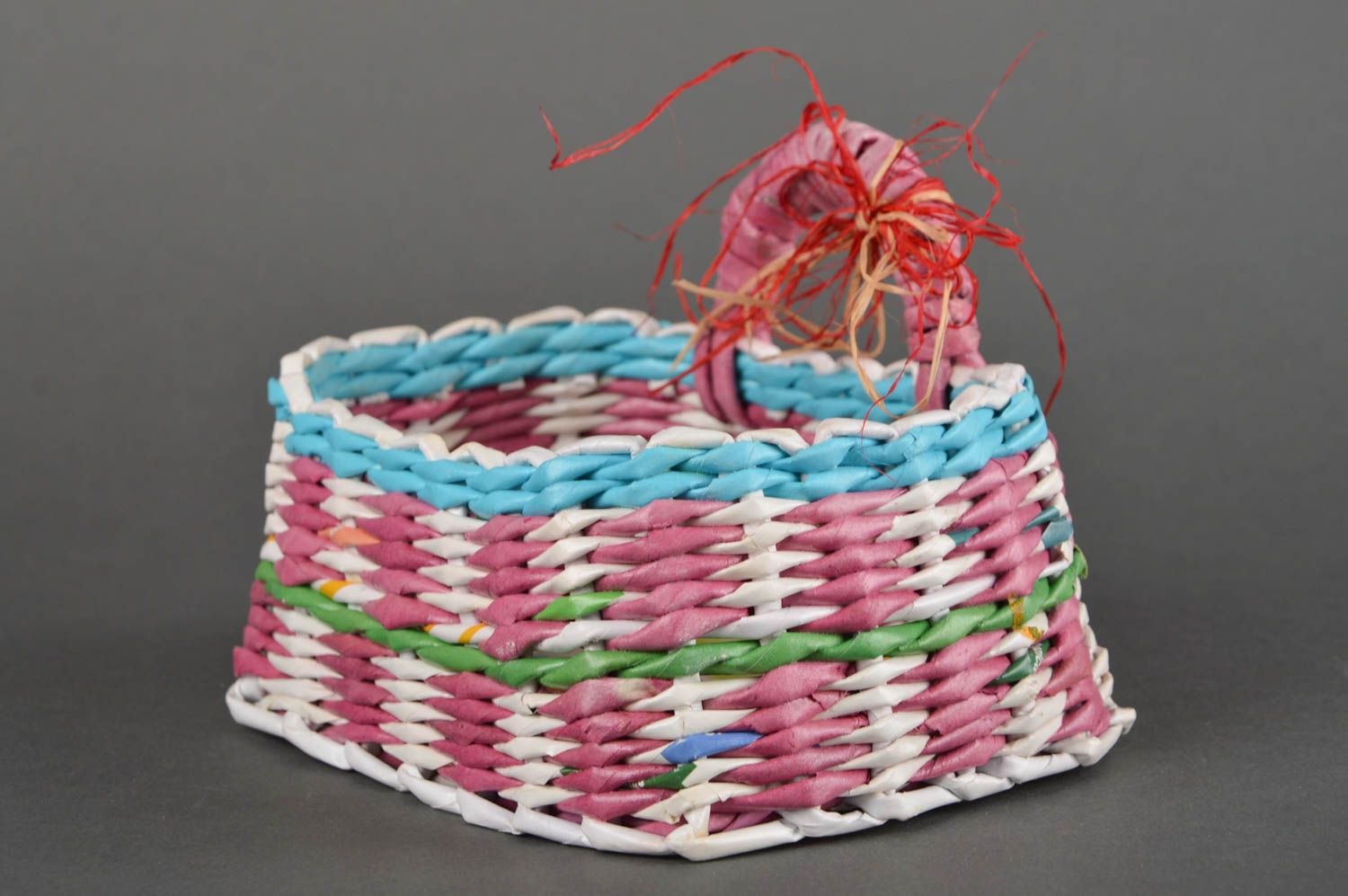 Handmade wicker basket woven basket for home decor decorative use only photo 3