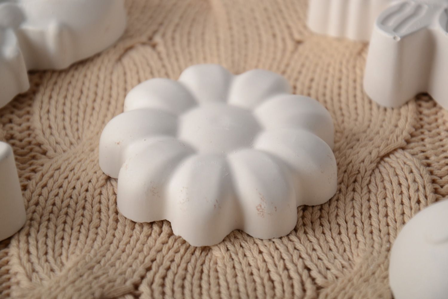 Handmade Rohling aus Gips für Bemalung Blume Magnet an Kühlschrank originell schön foto 1