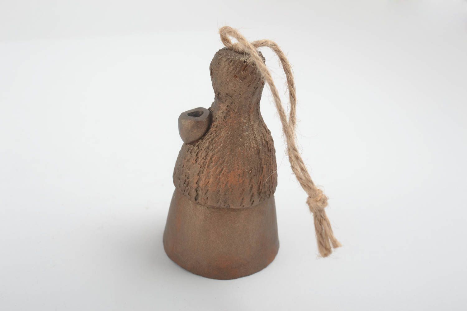Керамический колокольчик ручной работы сувенир из глины декоративная фигурка фото 4