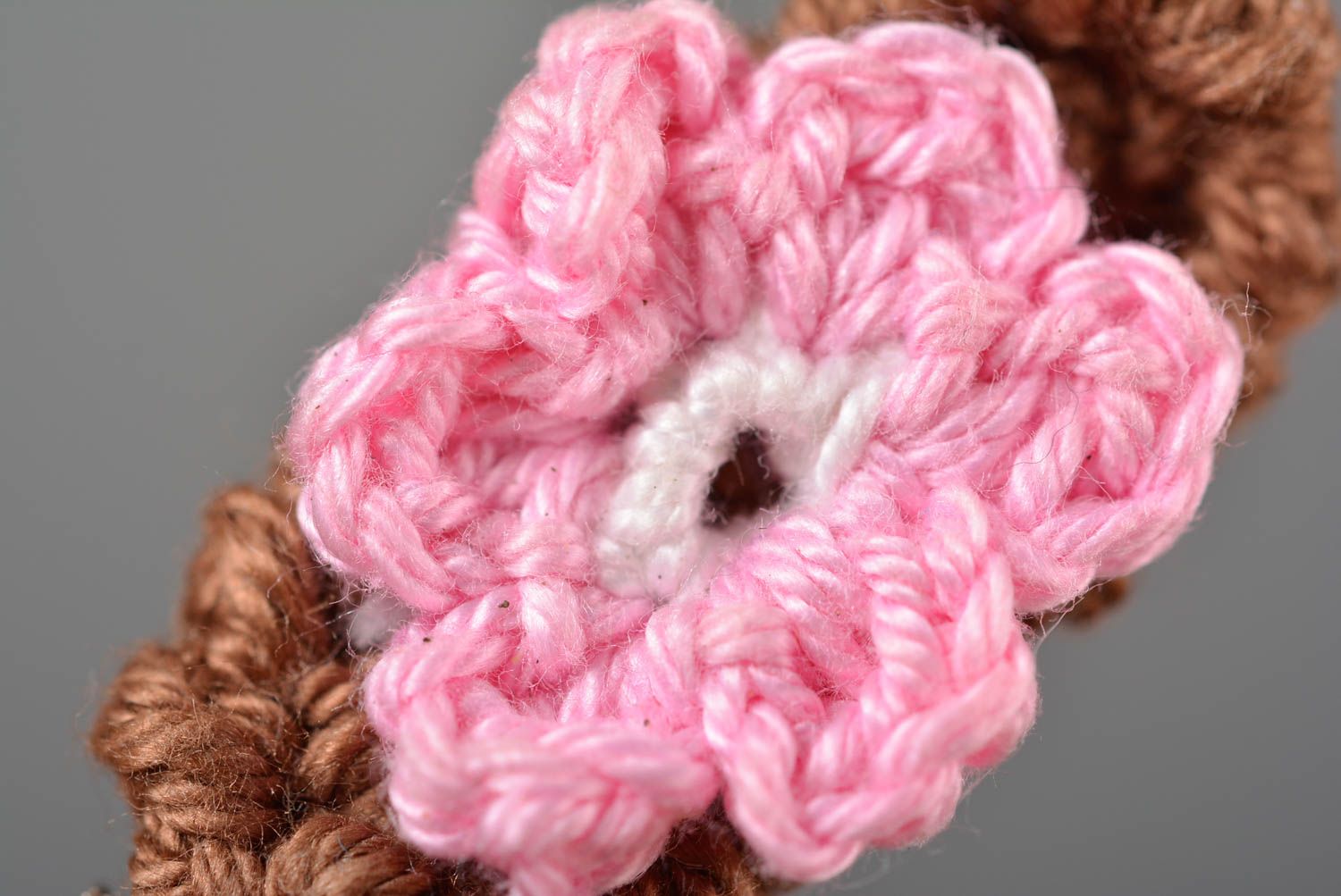 Handmade hair accessory crocheted barrette flower hair clip for women photo 2