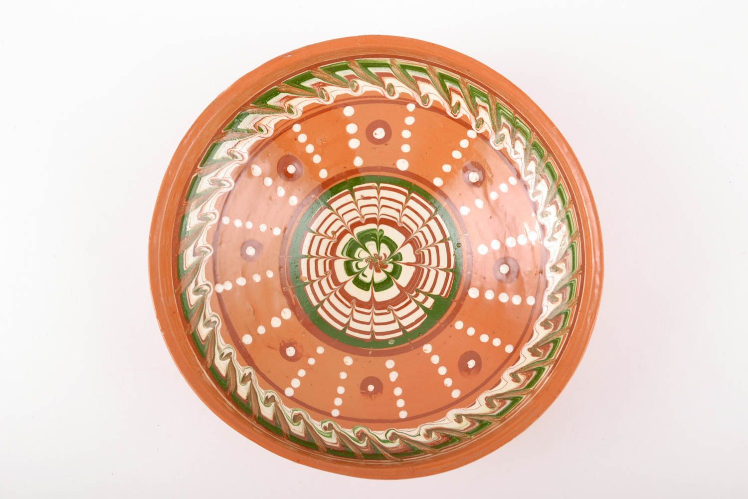 Beautiful painted ceramic bowl in ethnic style photo 3