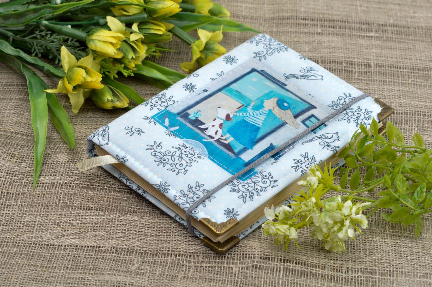 Handmade notepad designer cotton notebook stylish notepad with fabric cover photo 1