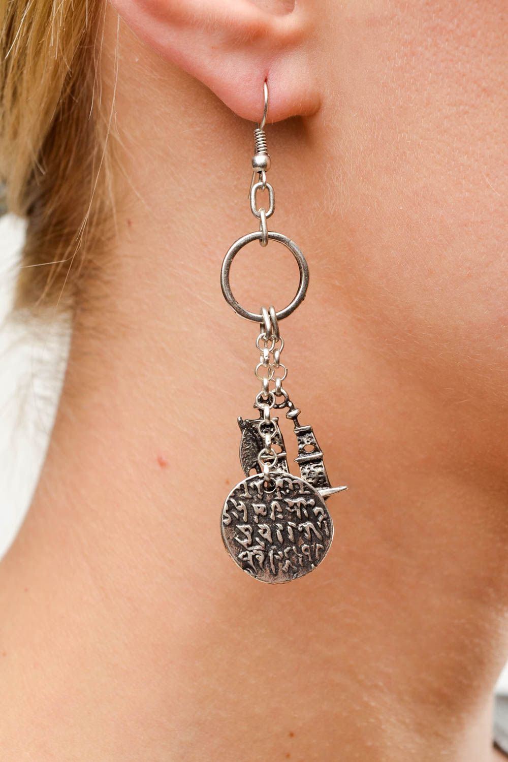 Juwelier Modeschmuck Handmade Ohrringe Geschenk für Frauen Metall Ohrringe toll foto 2