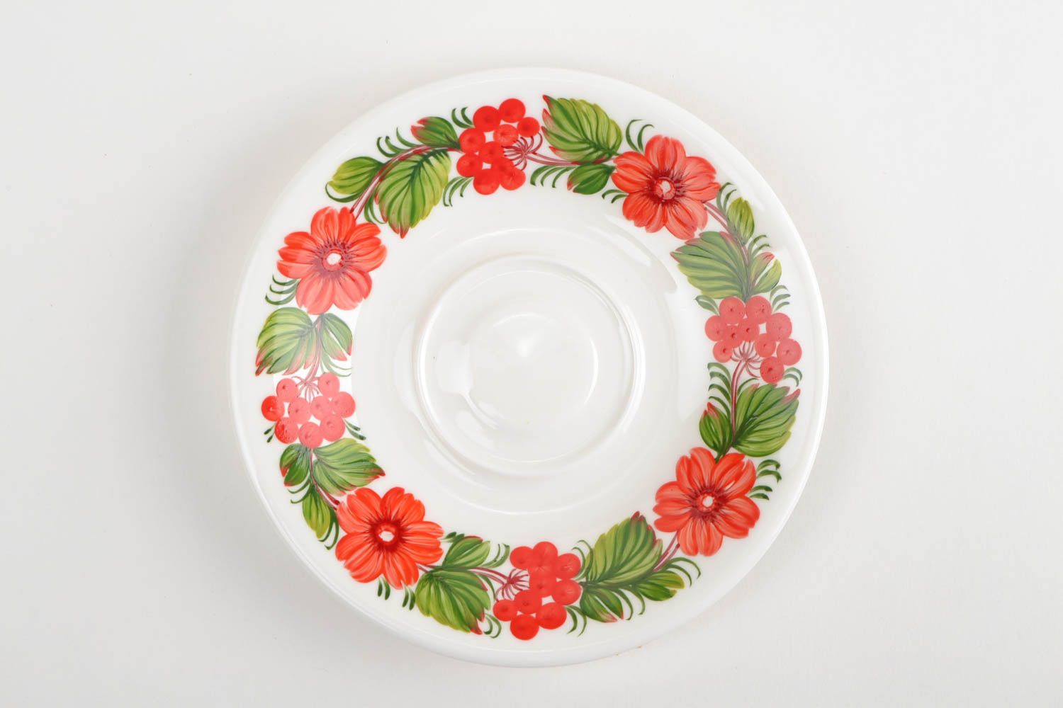 Handmade saucer porcelain saucer painted dishes festive table decoration photo 3