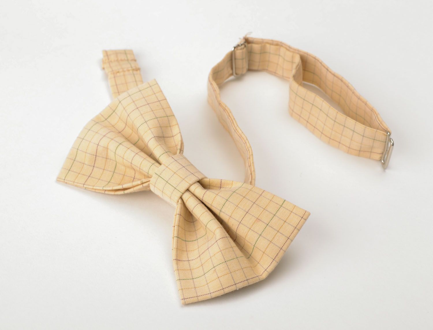 Fabric checkered bow tie photo 3