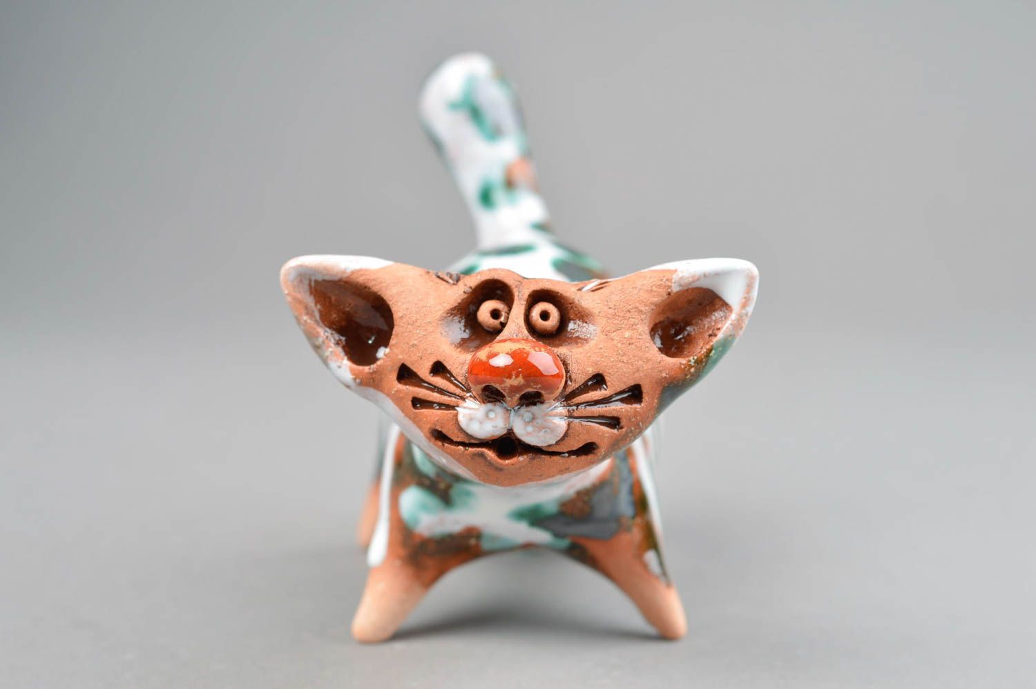 Ceramic figurines handmade decorations cat lover gifts ceramic animals  photo 3