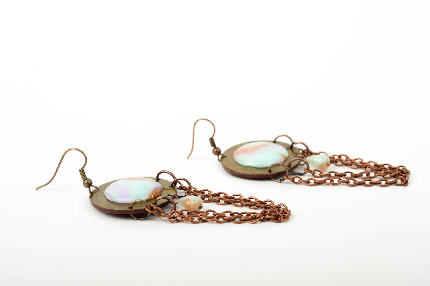 Handmade jewellery designer earrings polymer clay dangling earrings gift for her photo 3
