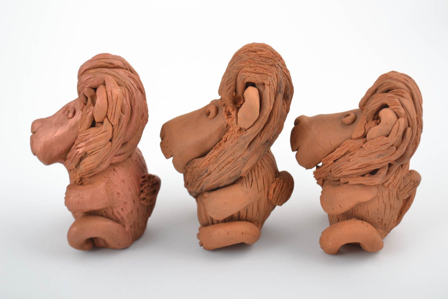 Figuren aus Ton handgemachte Geschenke Deko Figuren Keramik Figuren 3 Stück   foto 4