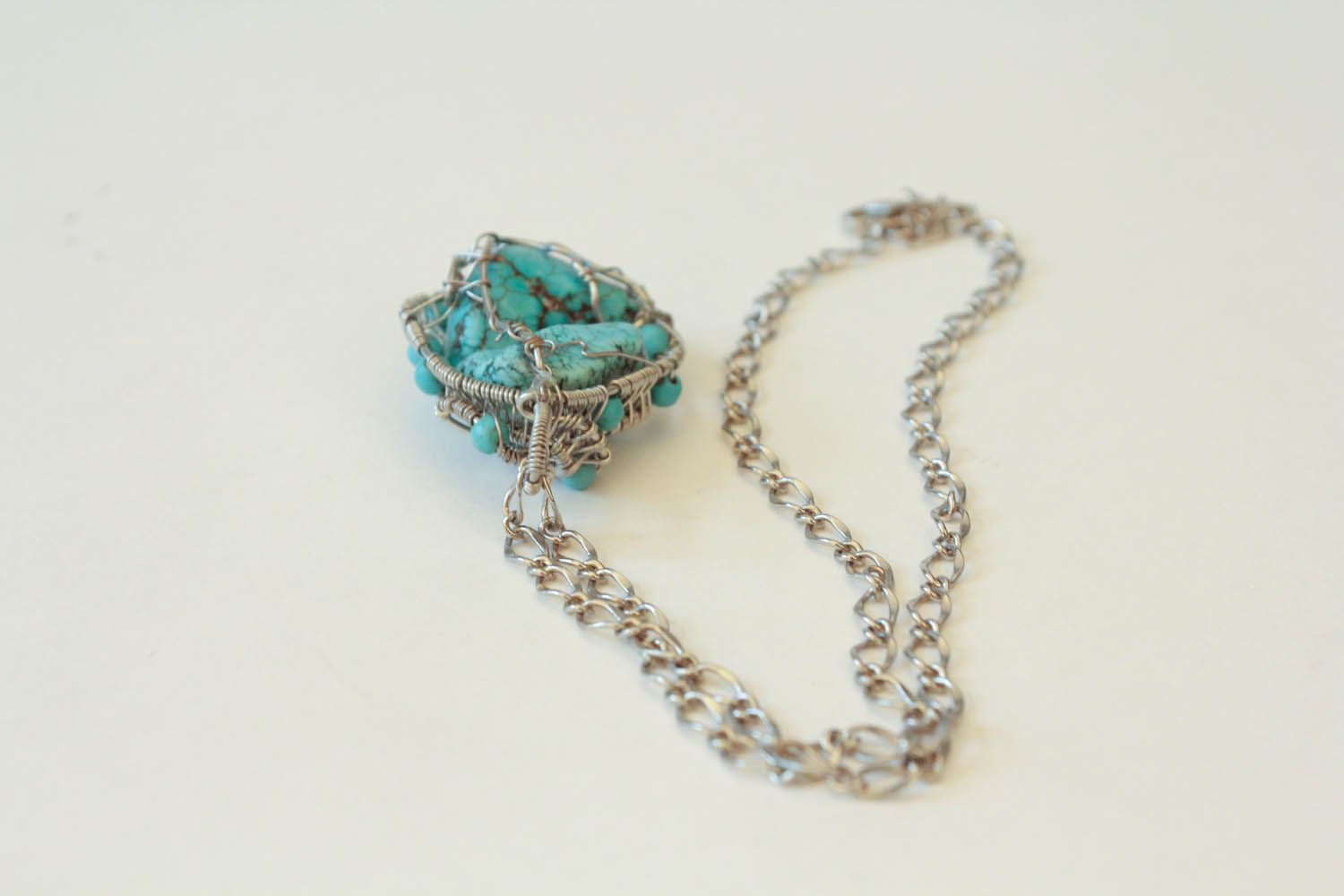 Wire Pendant with Turquoise photo 3