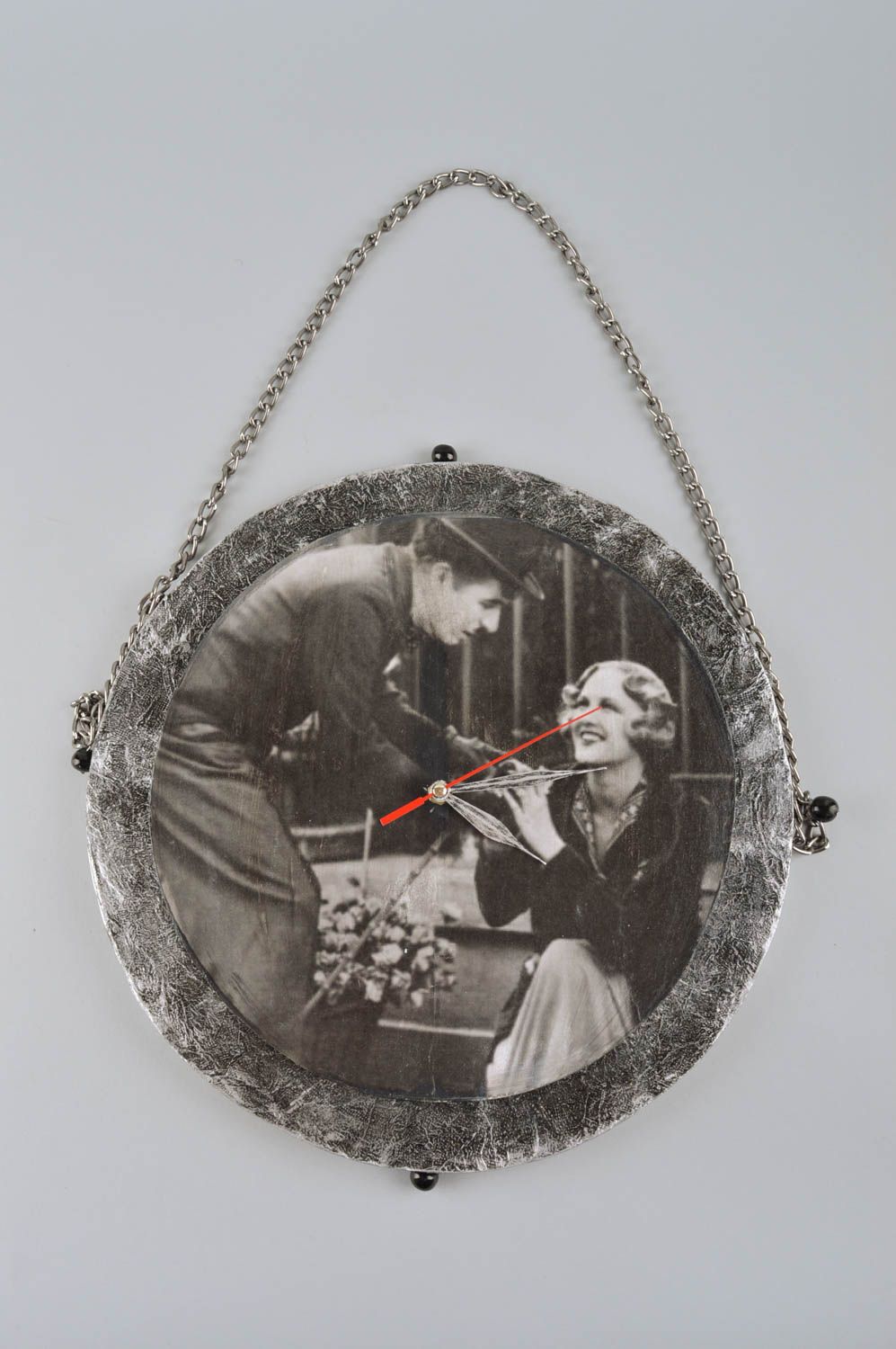 Reloj de pared hecho a mano objeto de decoración vintage adorno para casa  foto 2