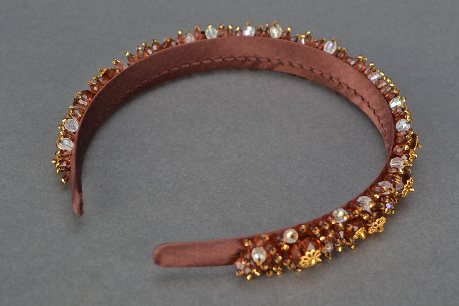 Beautiful handmade headband with beads photo 4