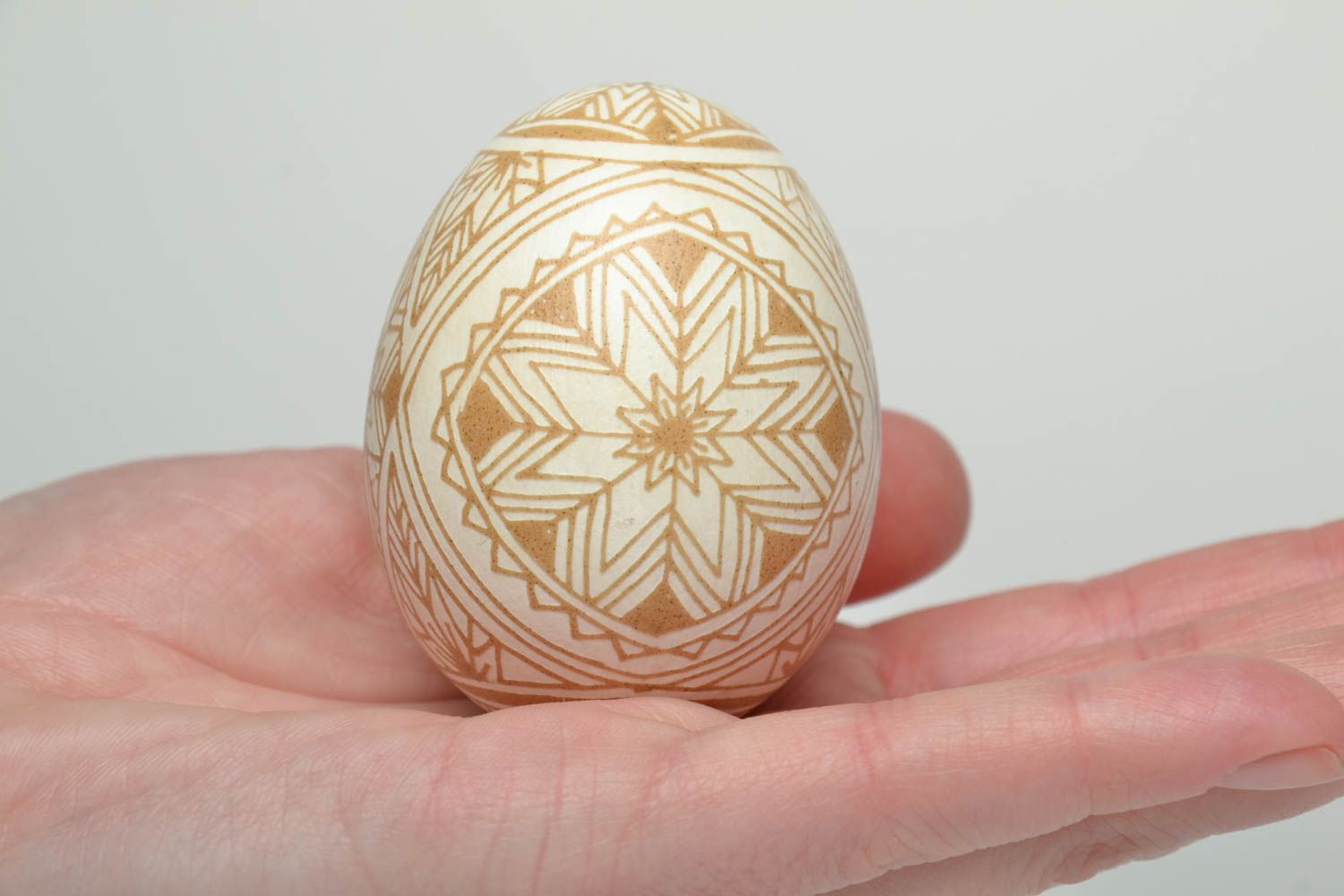 Easter egg with traditional symbolics made using etching technique photo 5