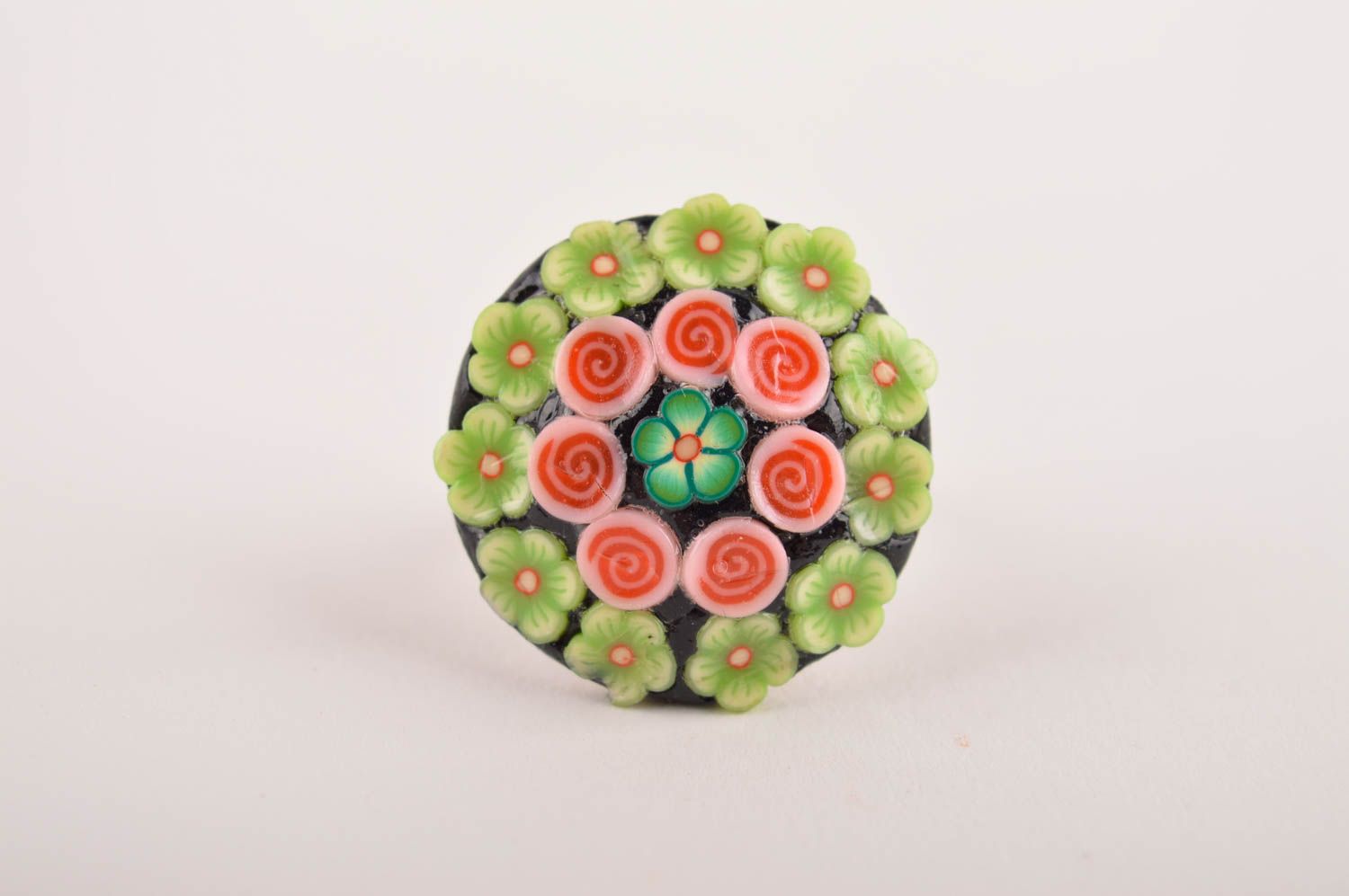 Handmade clay ring designer clay accessory unusual gift for women clay jewelry photo 3