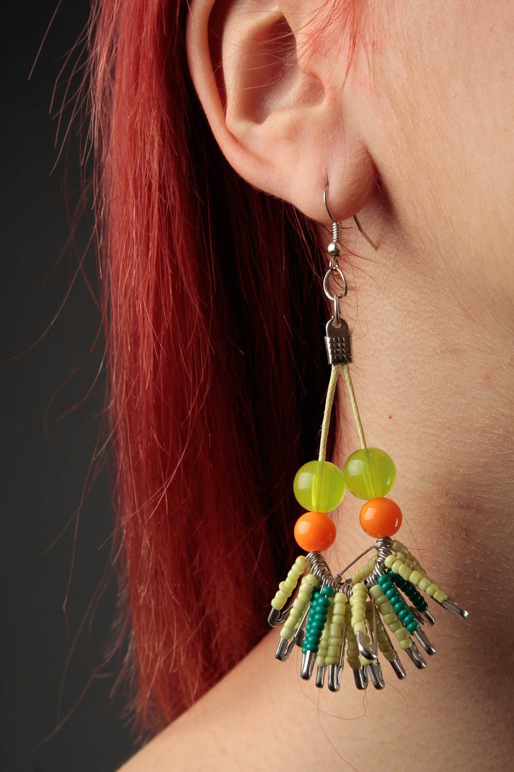 Handmade designer long earrings bright stylish earrings jewelry for party photo 1