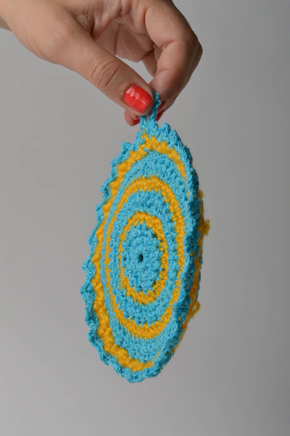 Unusual handmade crocheted pot holder crochet potholder kitchen accessories photo 2