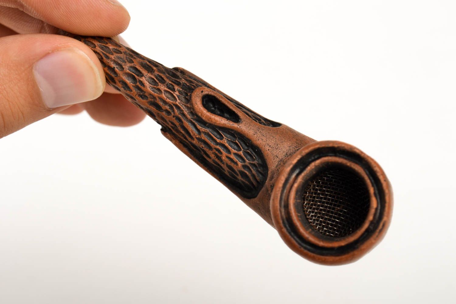 Handmade smoking pipe smoking clay accessory unusual designer present for men photo 5