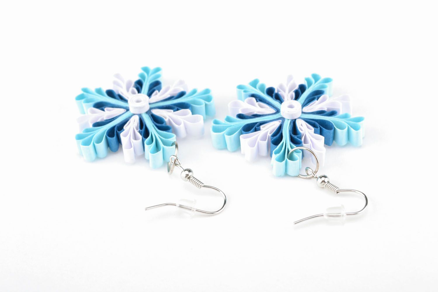 Quilling earrings with charms photo 2