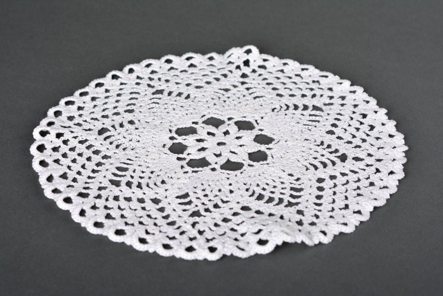 Handmade designer home napkin crocheted kitchen textile openwork napkin photo 4
