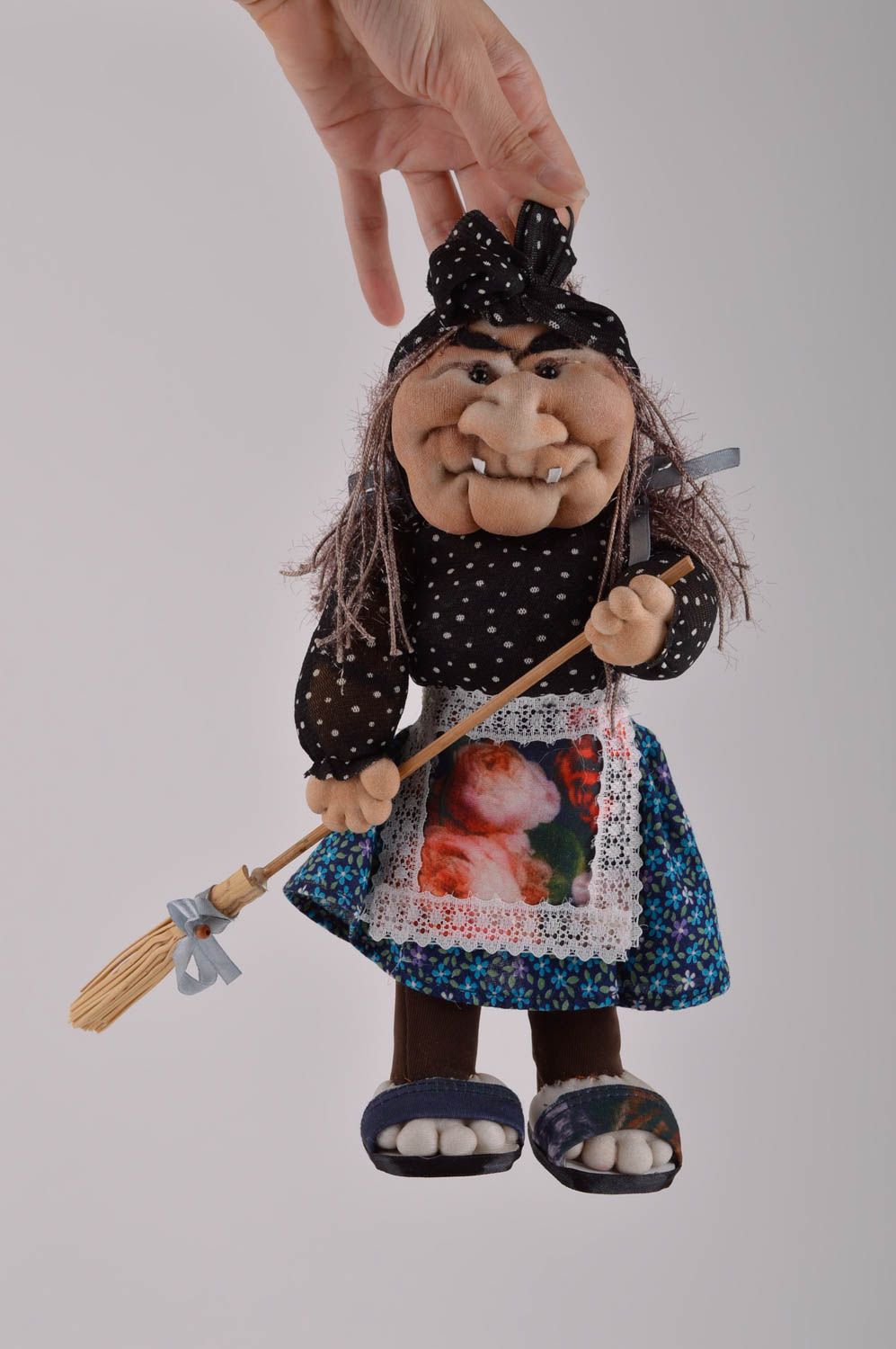 Кукла ручной работы декор для дома тряпичная кукла баба яга игрушка мягкая фото 5