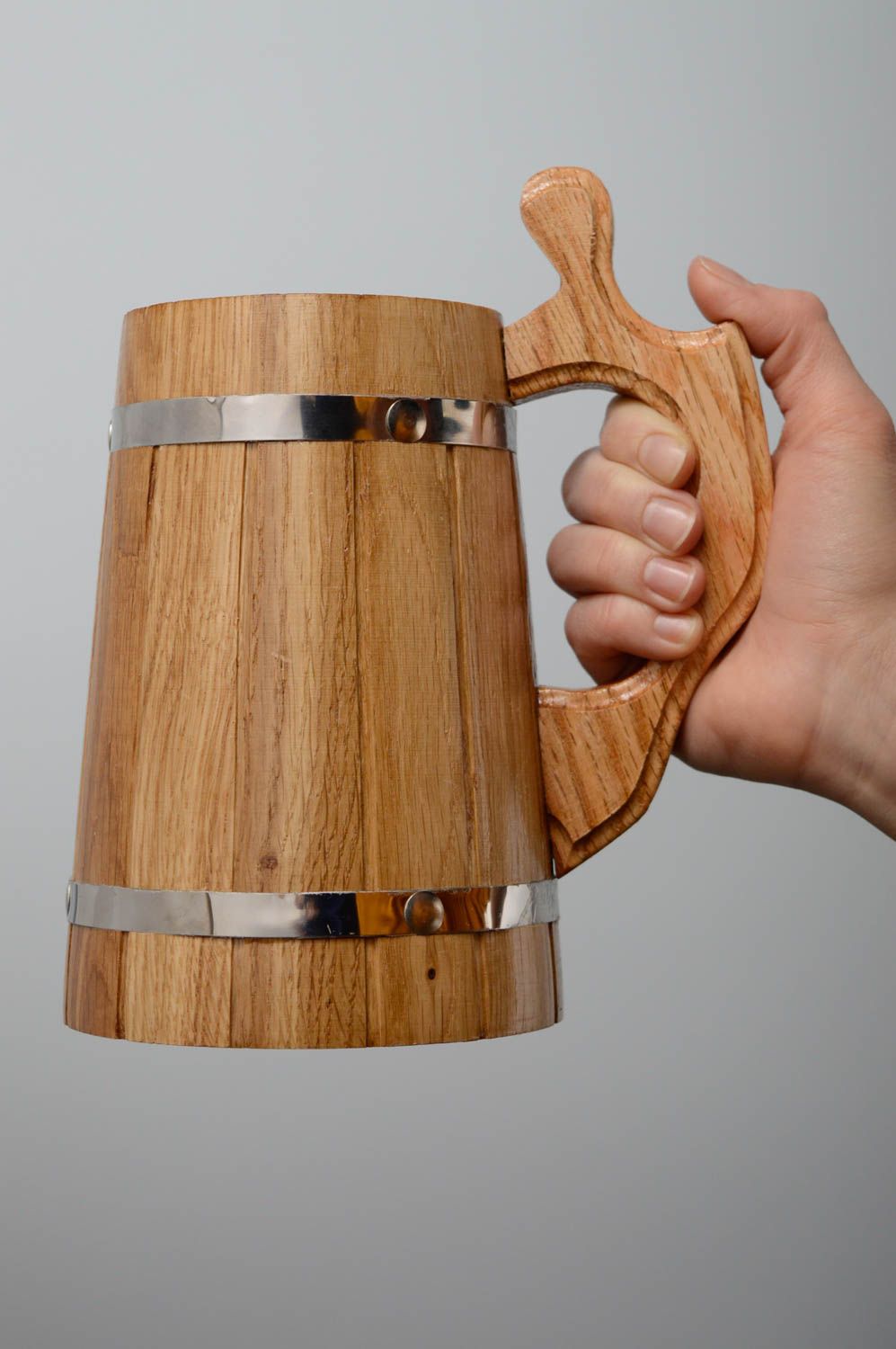 Wooden beer mugs set 6 items photo 4
