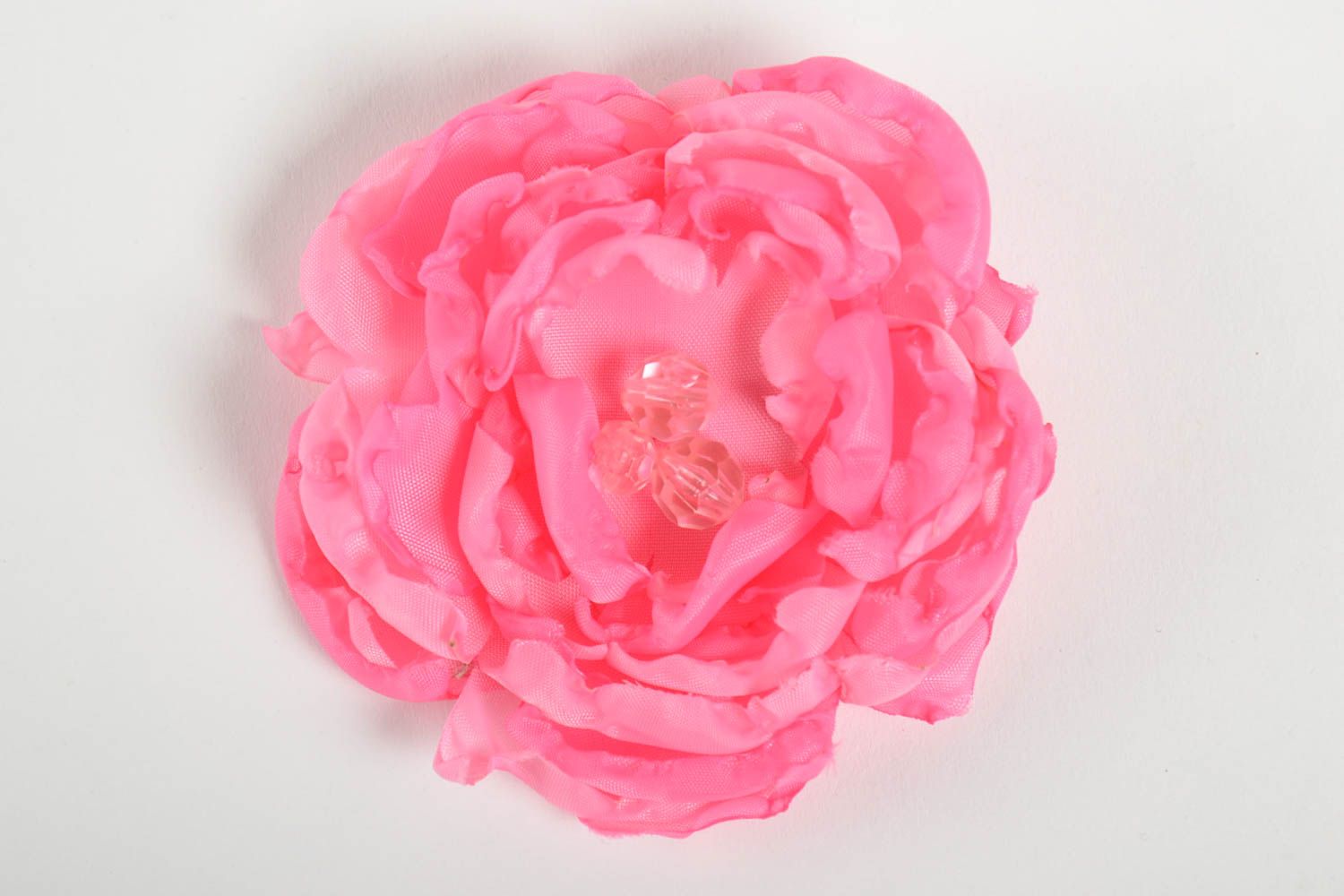 Handmade hair barrette ribbon flower hair accessorize pink hair clip for girls photo 4