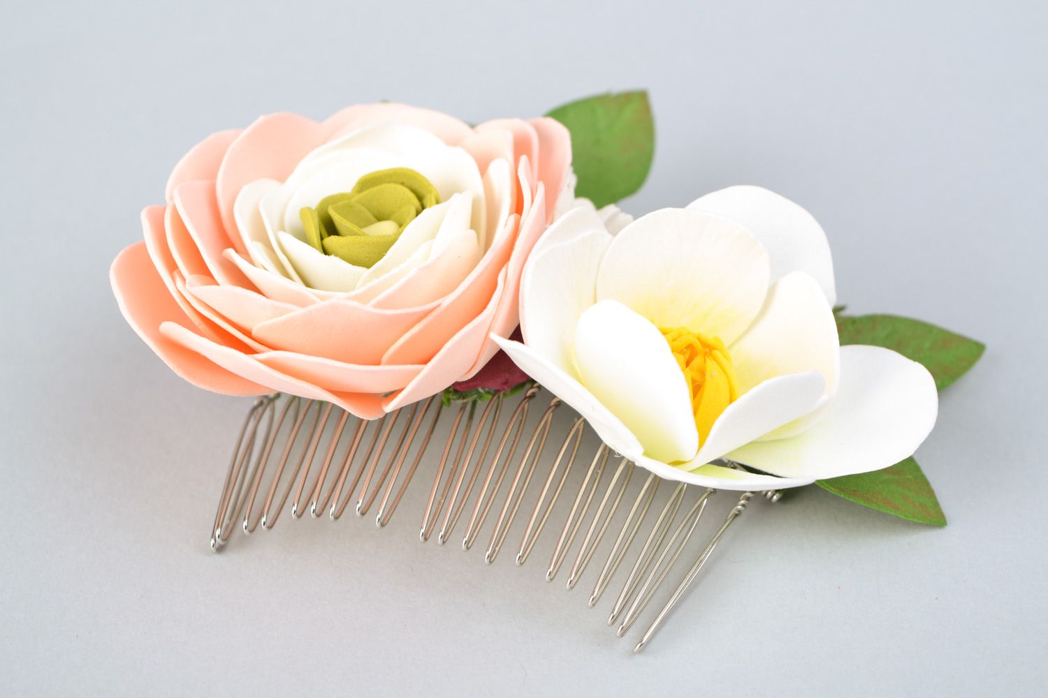 Handmade hair comb flower hair comb unusual accessory for women gift ideas photo 4