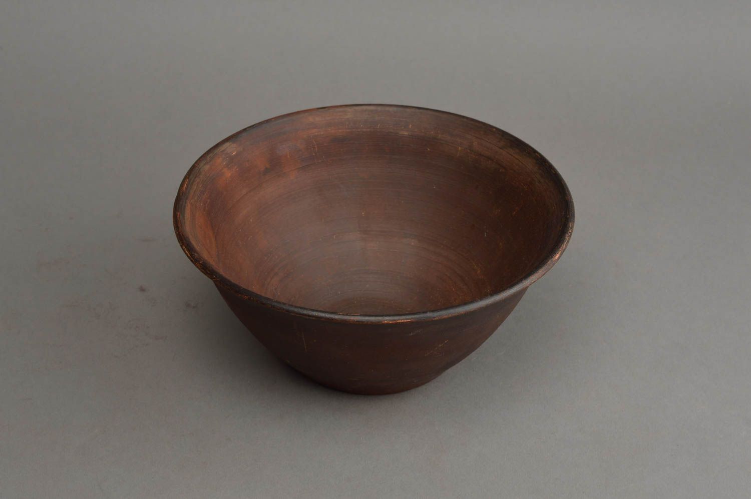 Handmade red clay bowl ceramic deep plate for salads and hot dishes home decor photo 3
