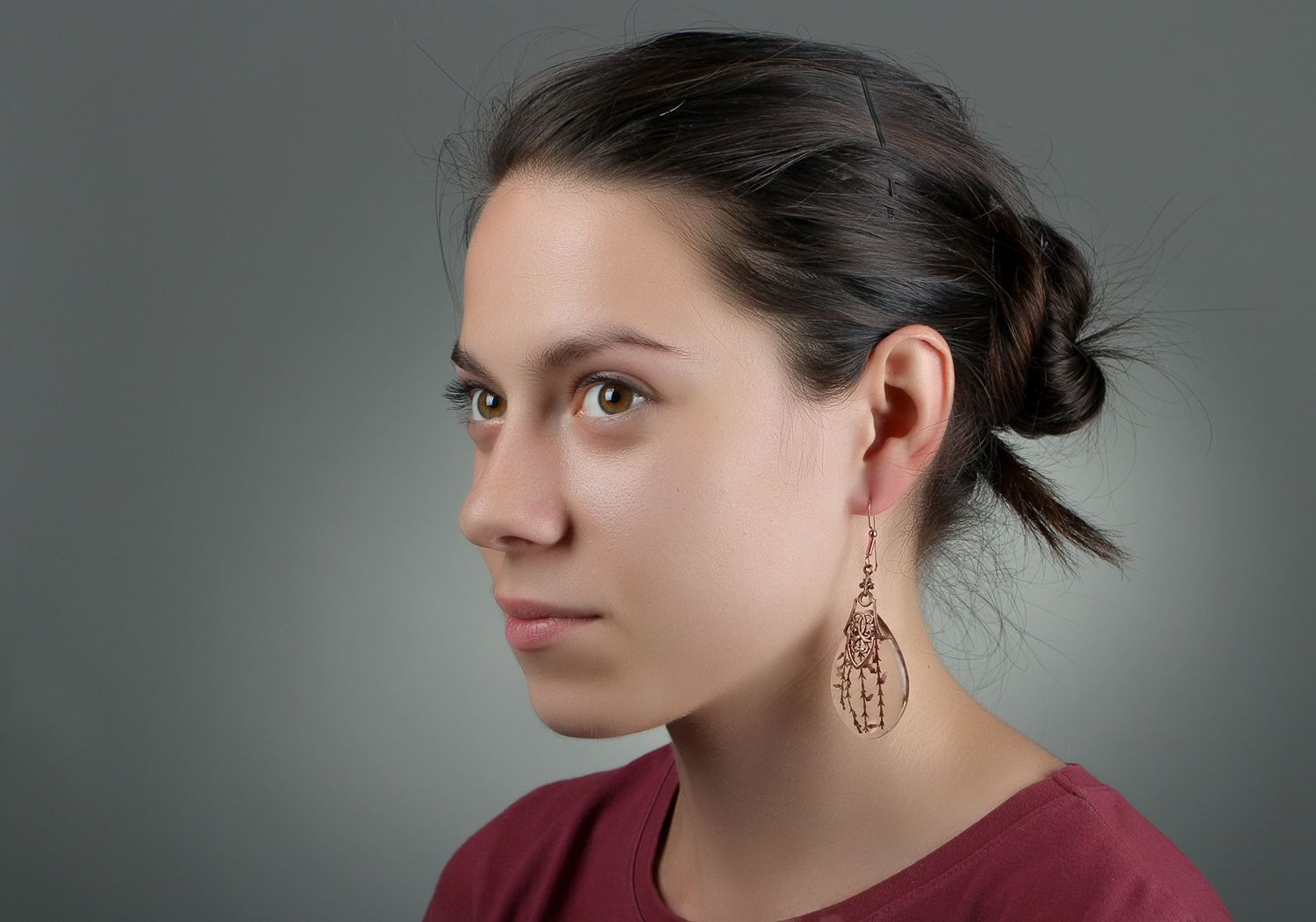 Transparent epoxy resin earrings photo 5