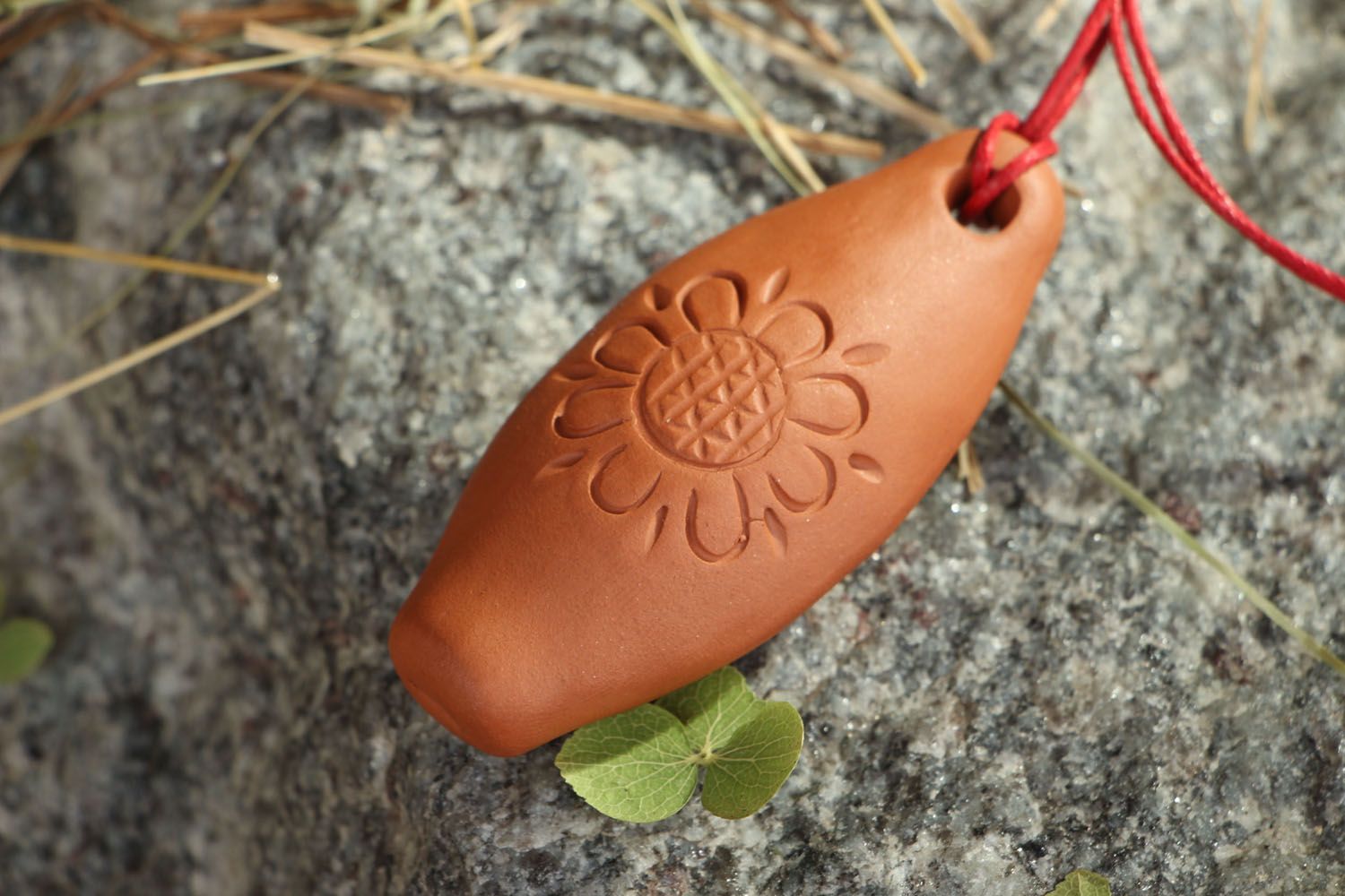 Clay whistle with ornament photo 5