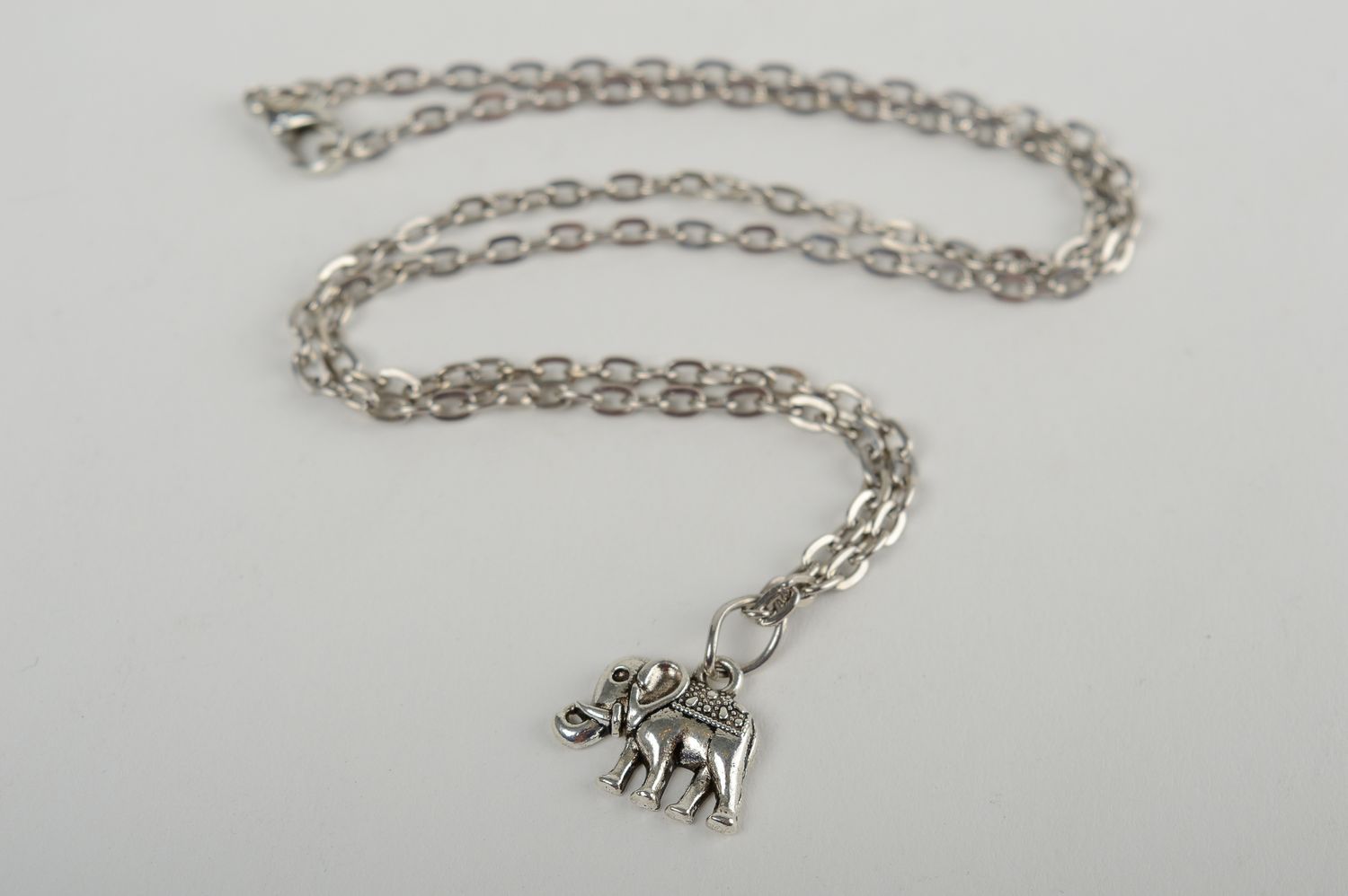 Handmade pendant little elephant metal pendant design accessories women gift photo 2