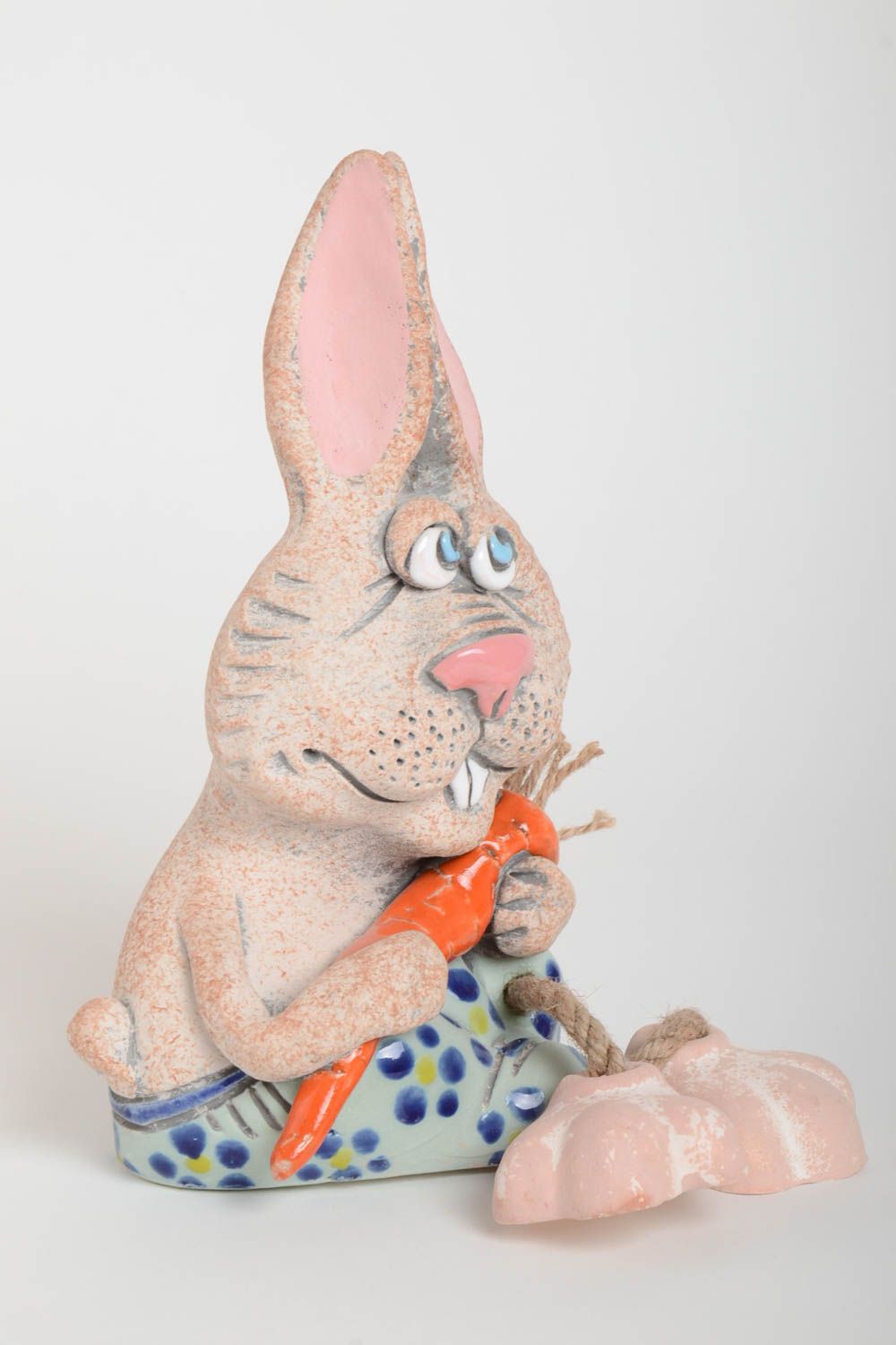 Tirelire céramique faite main Figurine animal Lapin Cadeau original pour enfant photo 2