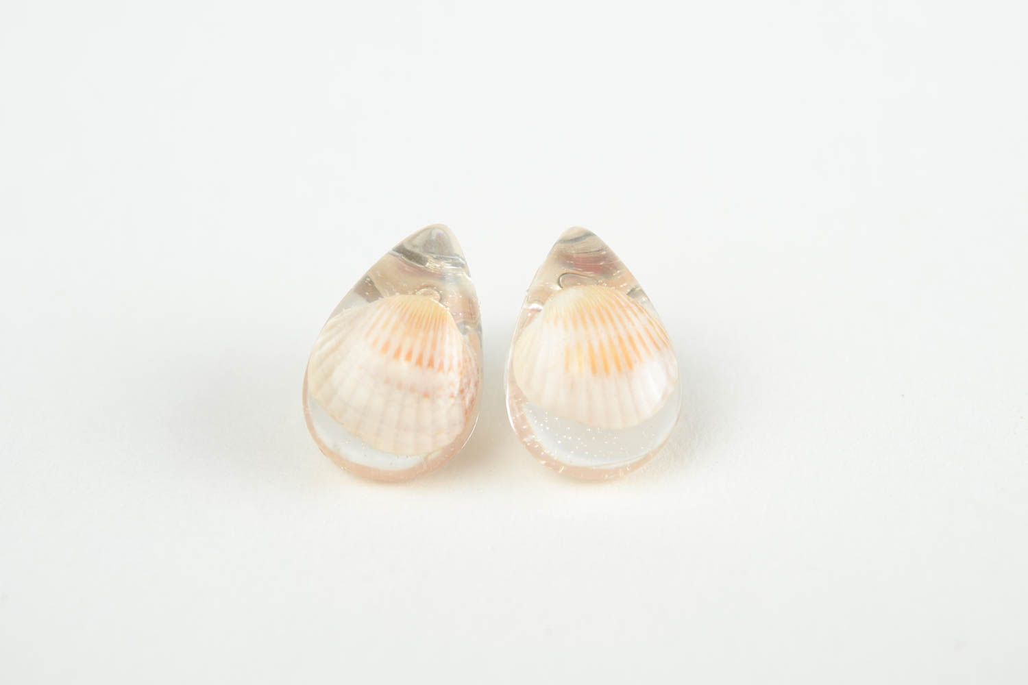 Handmade designer stud earrings unusual cute earrings epoxy resin jewelry photo 3