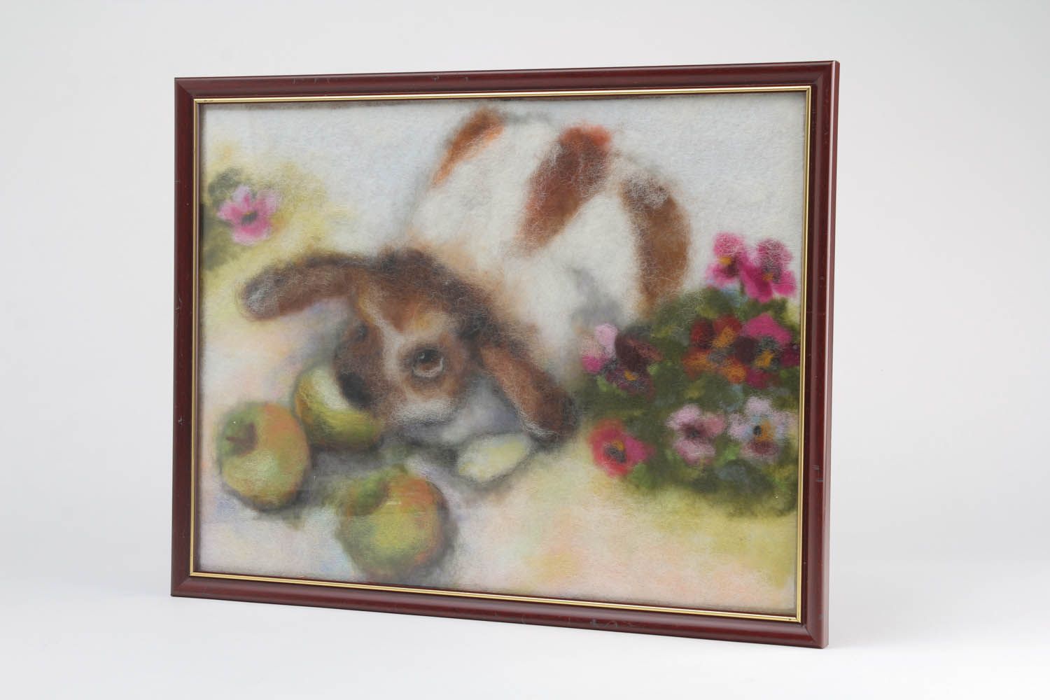 Wandbild aus Wolle Kaninchen foto 3