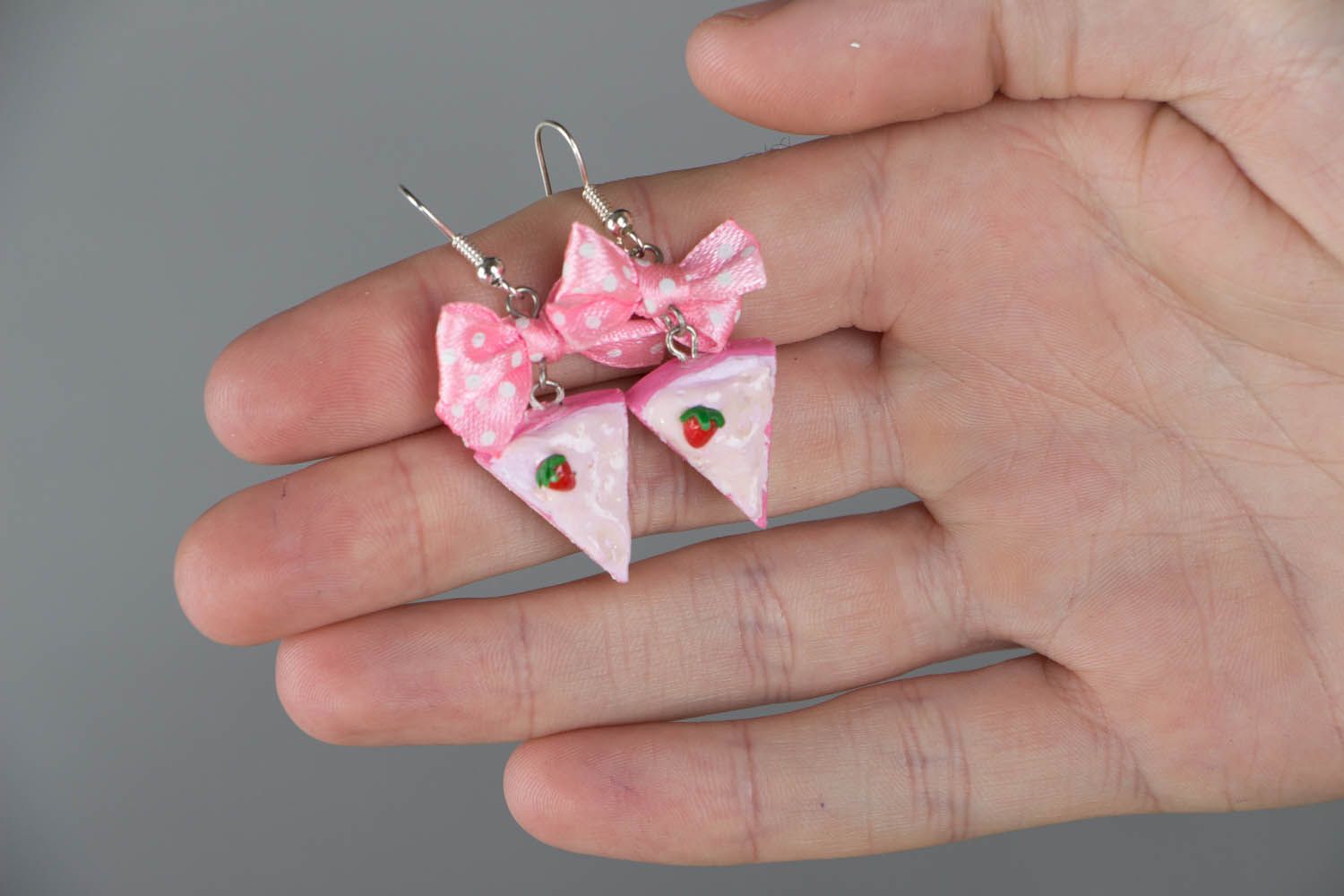 Unusual earrings Pink Dream of a Sweet Tooth photo 4