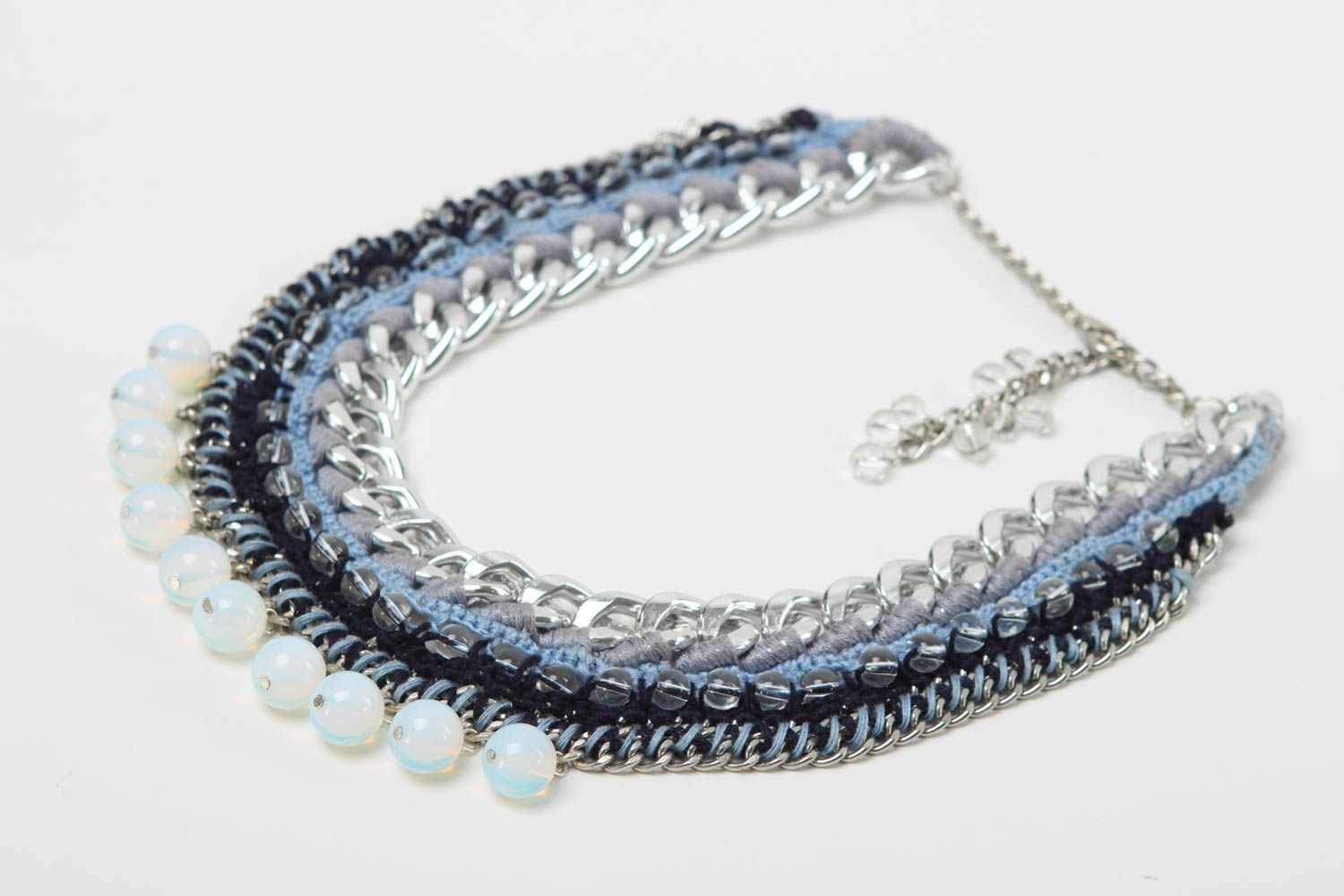 Handmade chain necklace modern necklace handmade accessories stylish jewelry photo 2