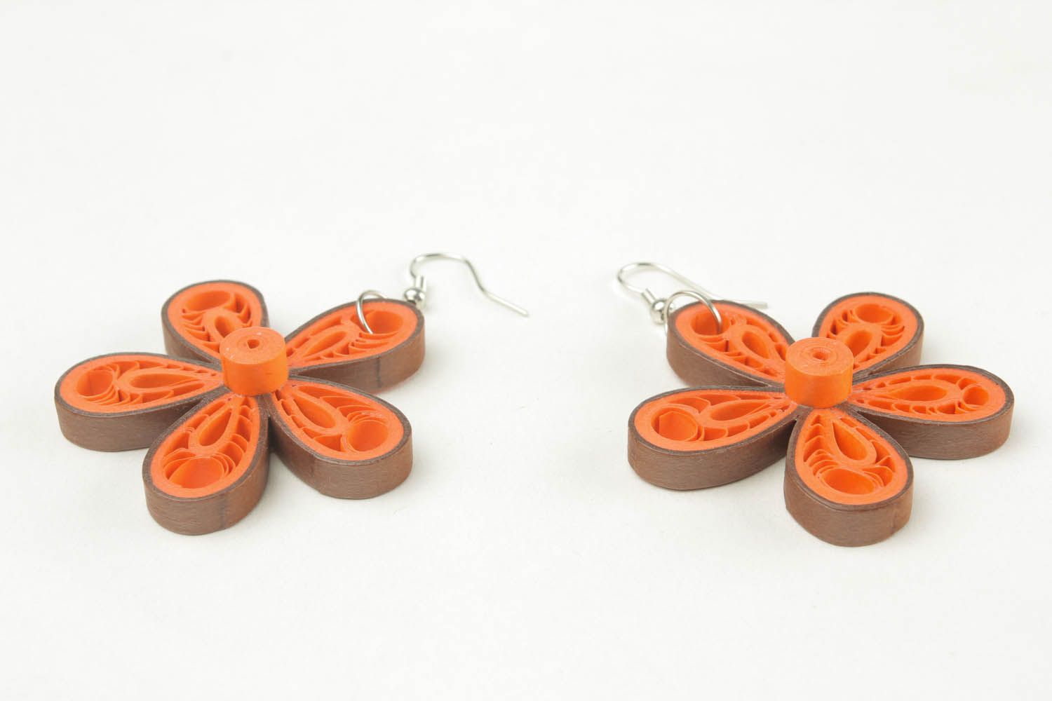 Author's earrings made using quilling technique photo 5