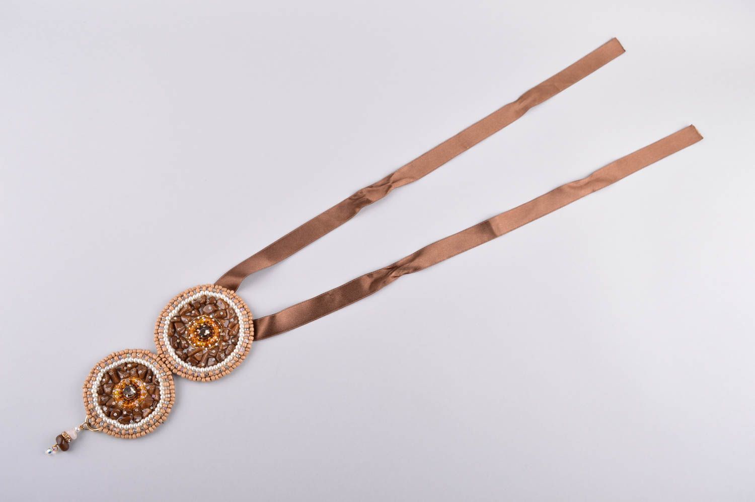 Collana di perline fatta a mano originale di moda bigiotteria da donna di strass foto 5