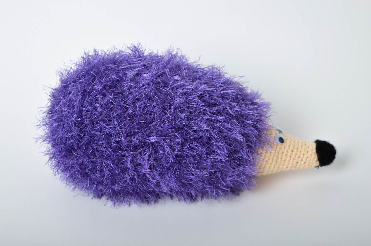 Animalito tejido a crochet juguete artesanal peluche original erizo morado foto 2