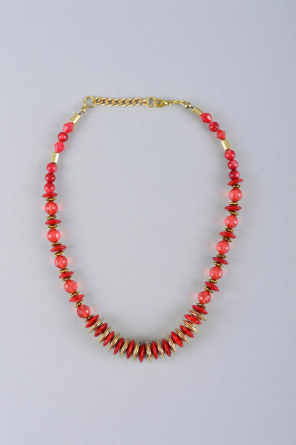 Handmade Damen Collier Frauen Accessoire Halskette für Frauen rot bunt festlich foto 2