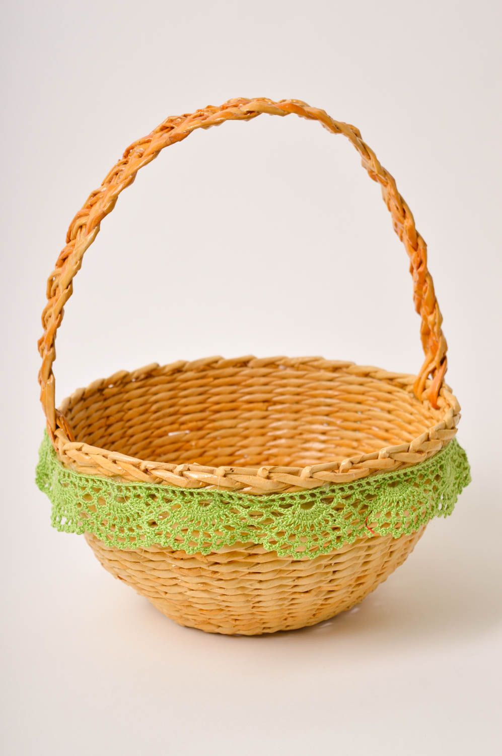Handmade wicker basket home decor stylish accessories home organizer ideas photo 2